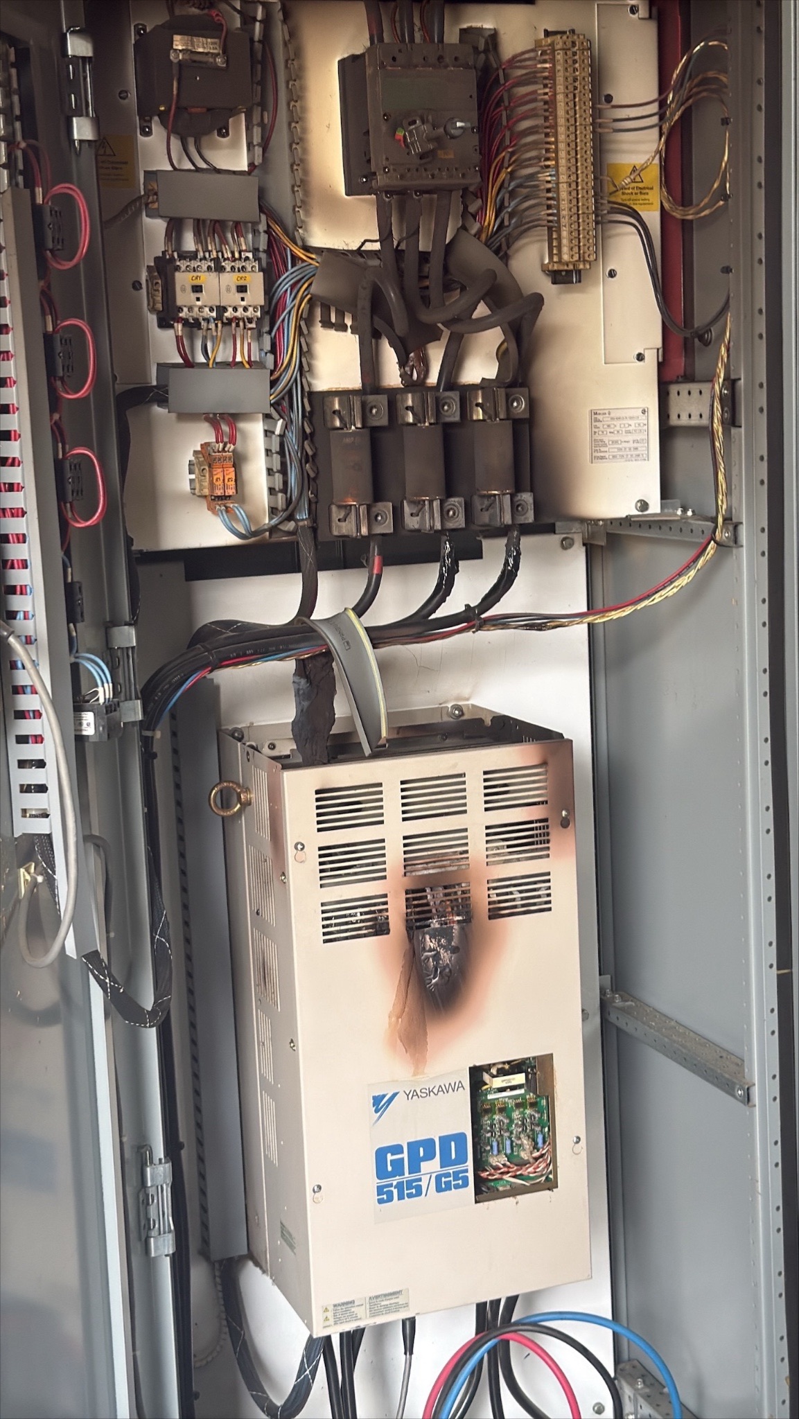 Photographs taken on scene following the electrical failure and smoke event.