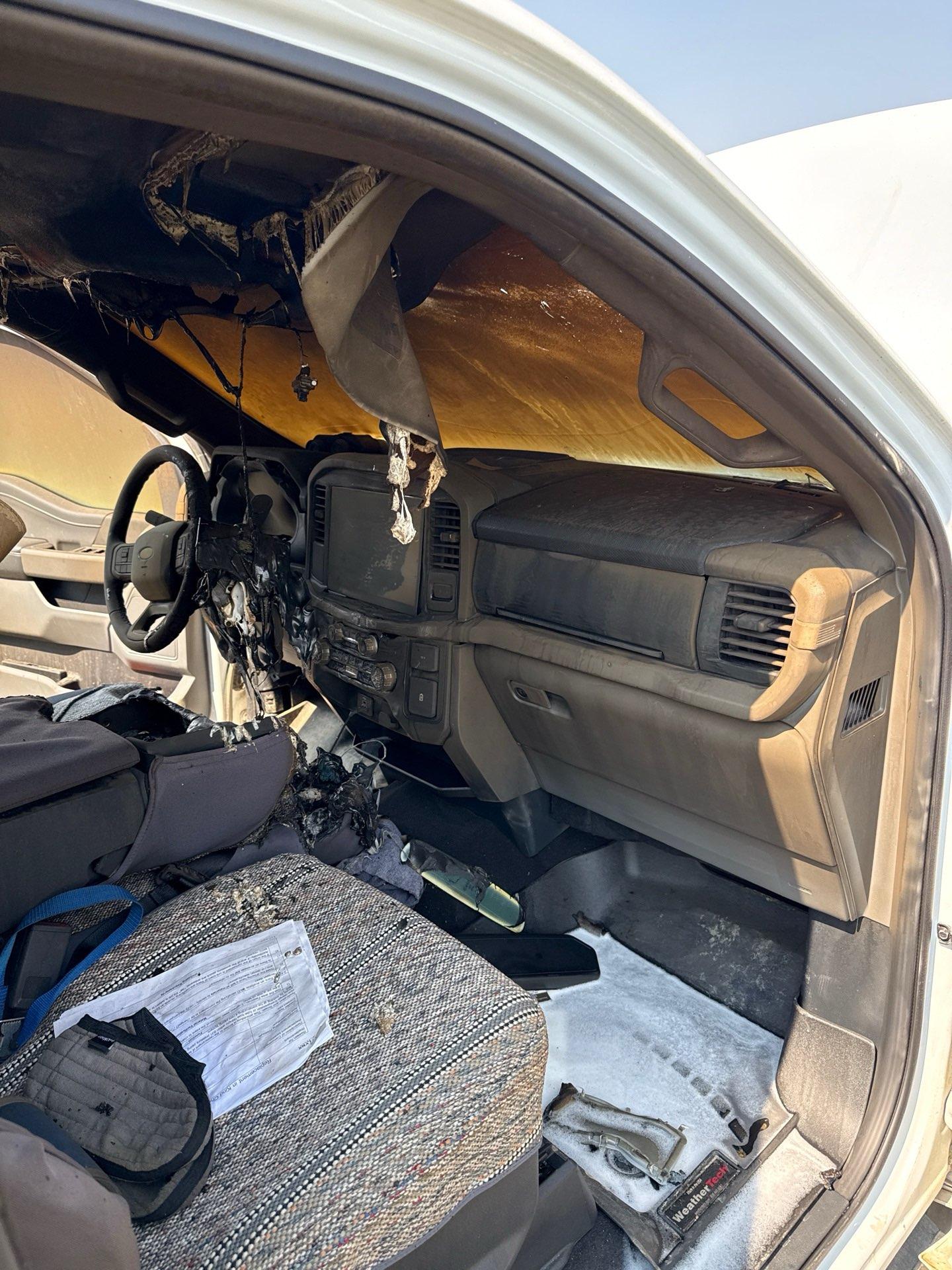 Photographs taken on scene following the vehicle fire.