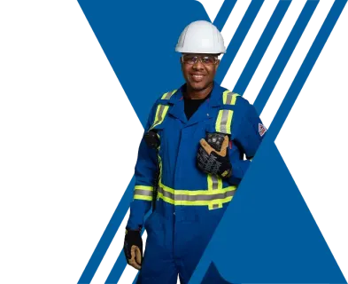 A male worker in PPE